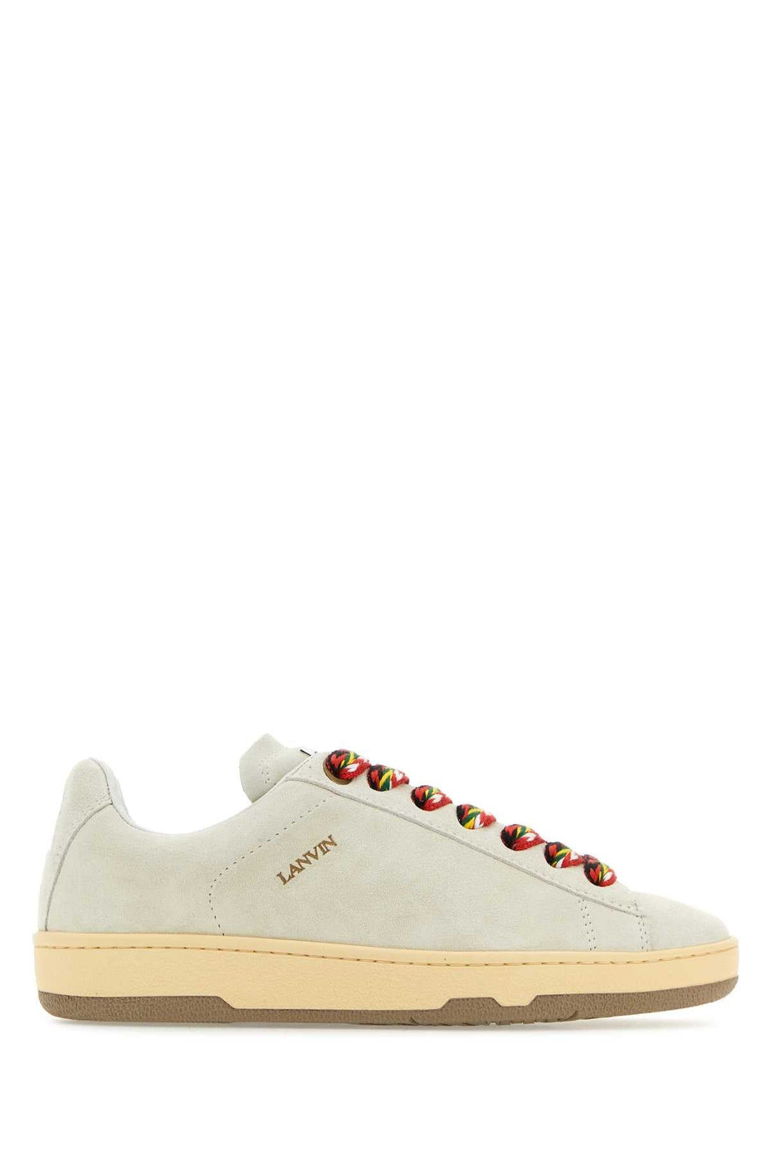 Lanvin Women Chalk Suede Lite Curb Sneakers by Luosophy