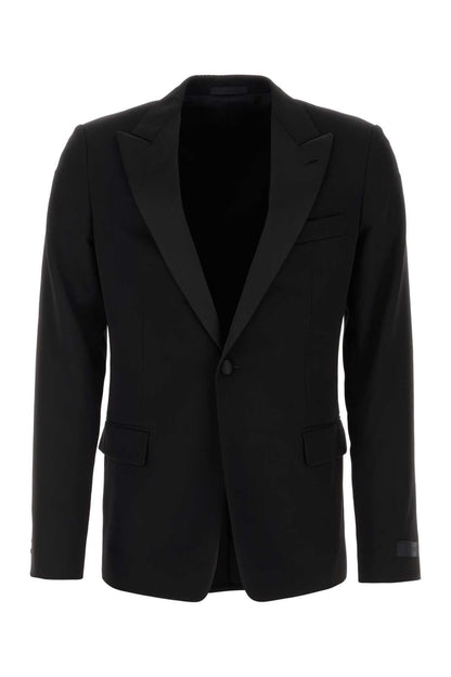 Lanvin Men Black Wool Blazer by Luosophy
