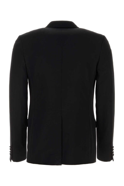Lanvin Men Black Wool Blazer by Luosophy