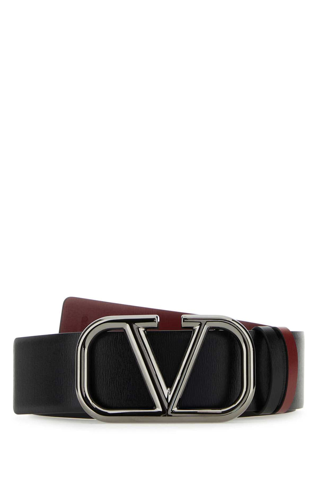 Valentino Garavani Men Black Leather Vlogo Signature Belt by Luosophy