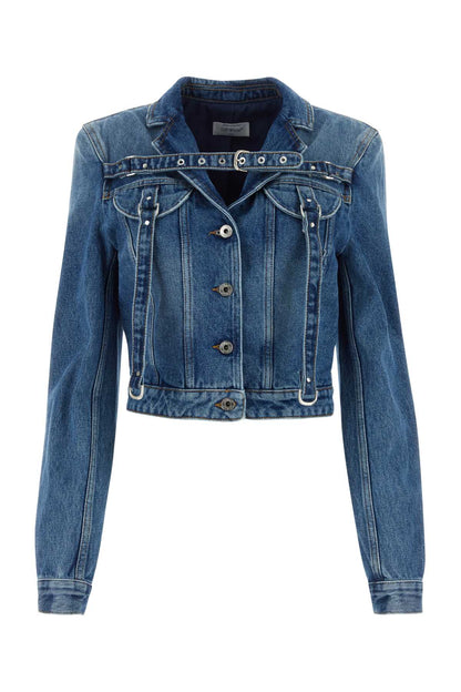 Off White Women Denim Blazer by Luosophy