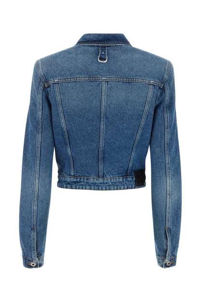 Off White Women Denim Blazer by Luosophy