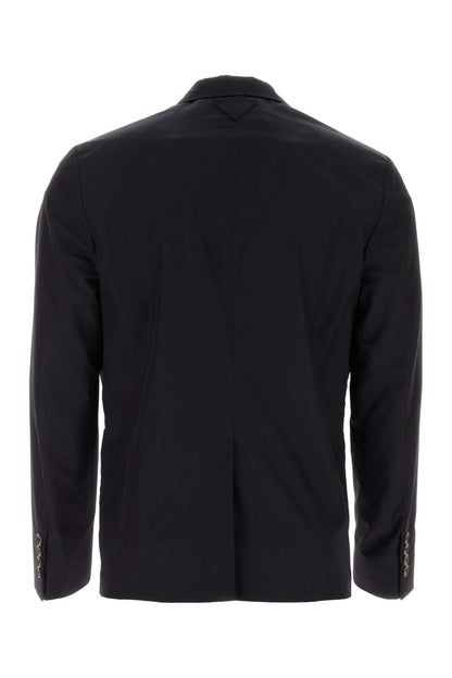 Prada Men Midnight Blue Cotton Blazer