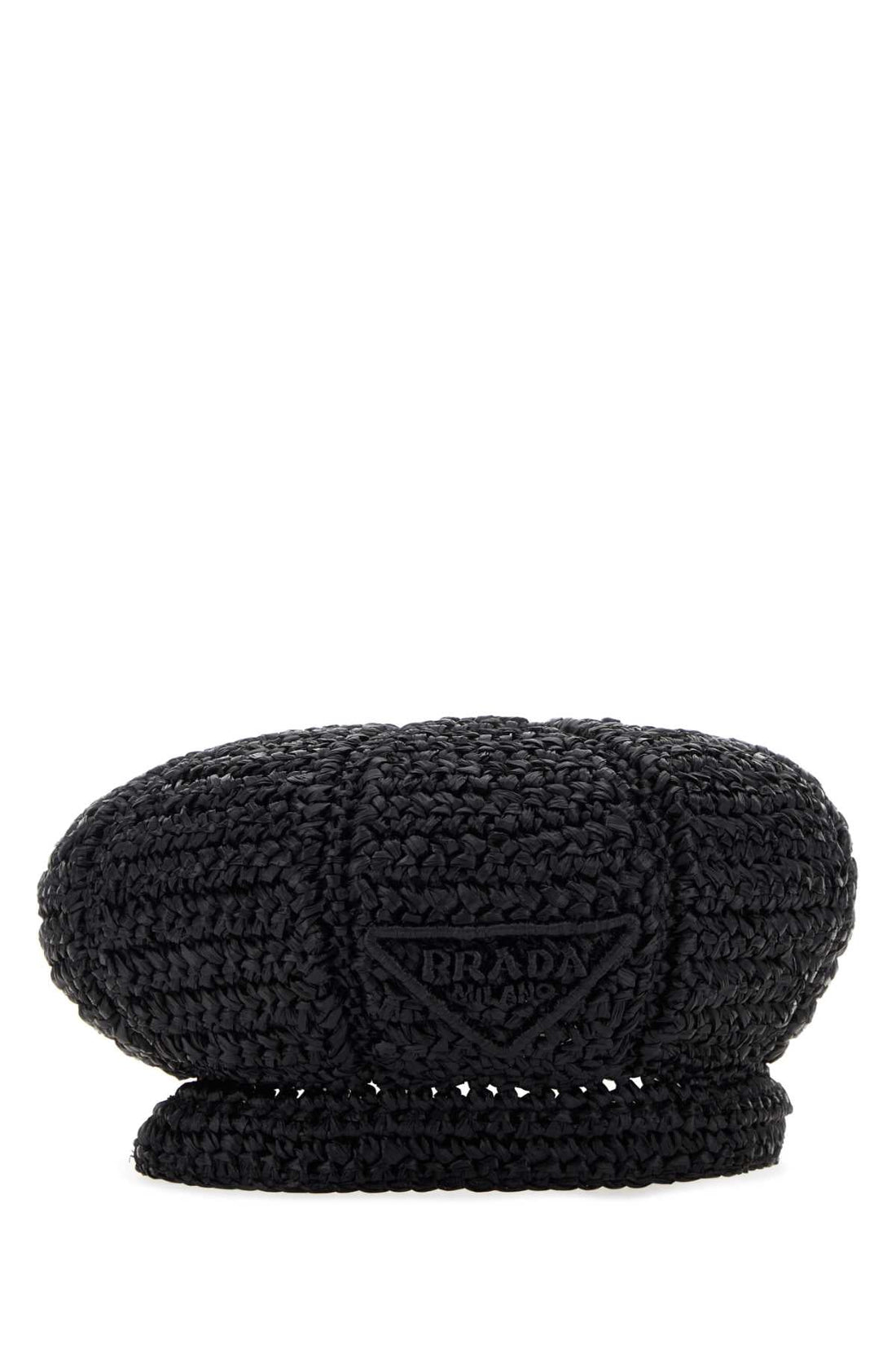 Prada Women Black Rafia Baker Boy Hat by Luosophy