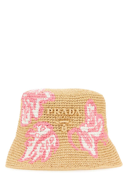 Prada Women Raffia Bucket Hat by Luosophy