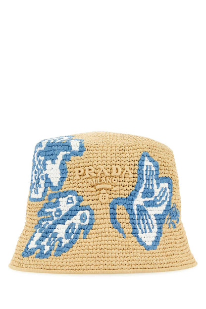 Prada Women Raffia Bucket Hat by Luosophy
