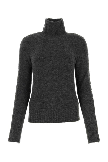 Isabel Marant Women Anthracite Nylon Blend Malo Sweater by Luosophy