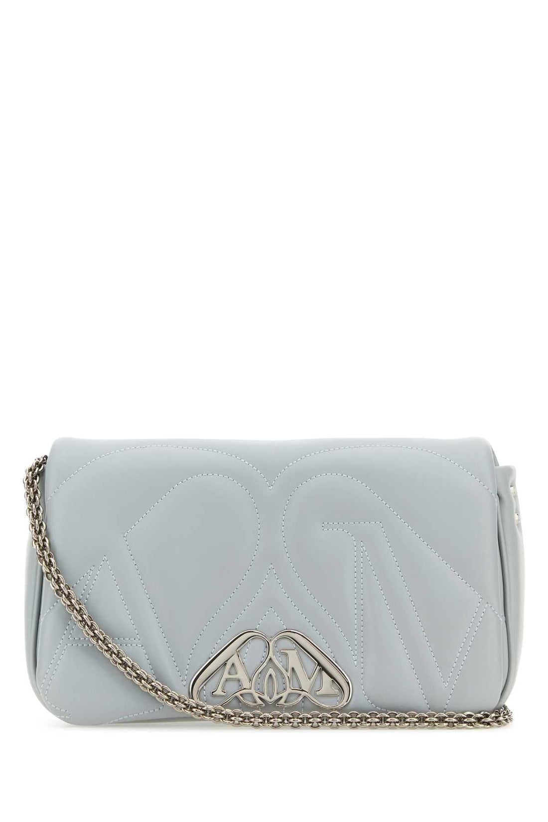 Alexander Mcqueen Women Powder Blue Leather Small Seal Shoulder Bag by Luosophy