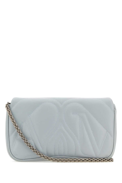 Alexander Mcqueen Women Powder Blue Leather Small Seal Shoulder Bag by Luosophy
