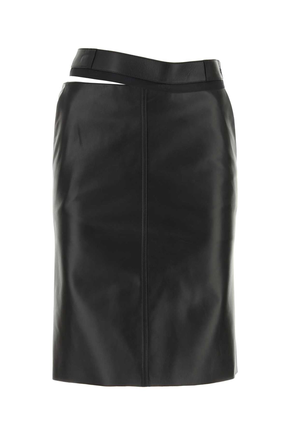 Fendi Women Black Leather Skirt by Luosophy