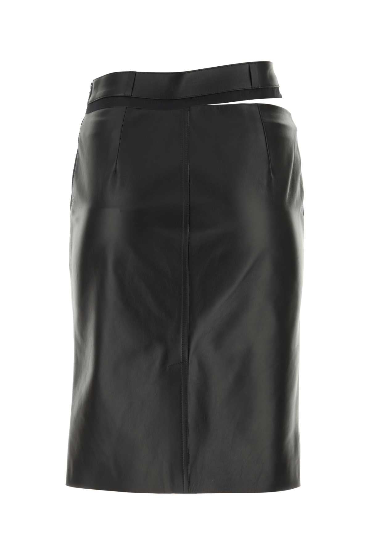 Fendi Women Black Leather Skirt by Luosophy