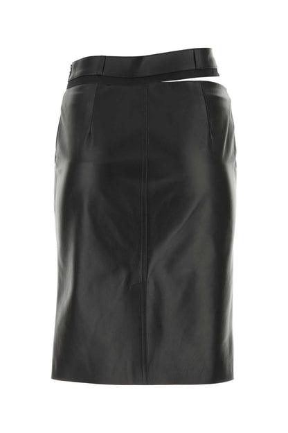 Fendi Women Black Leather Skirt by Luosophy