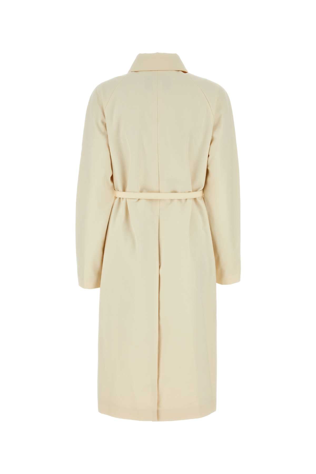 Fendi Women Ivory Polyester Blend Overcoat by Luosophy