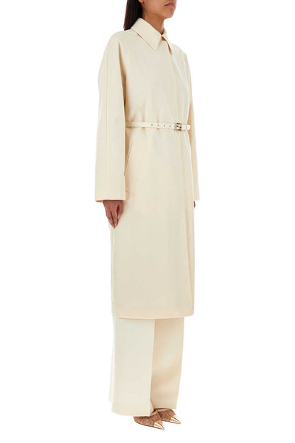 Fendi Women Ivory Polyester Blend Overcoat by Luosophy