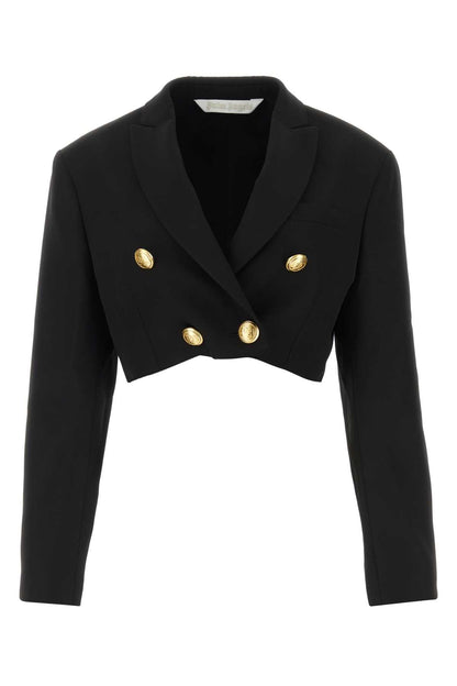 Palm Angels Women Black Polyester Blend Boyfriend Blazer
