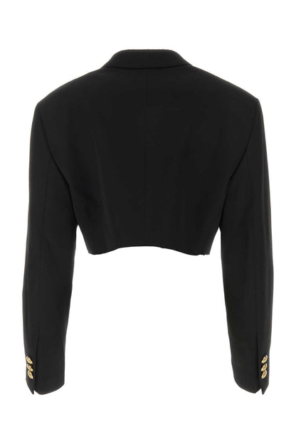 Palm Angels Women Black Polyester Blend Boyfriend Blazer