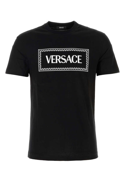 Versace Men Black Cotton T-Shirt