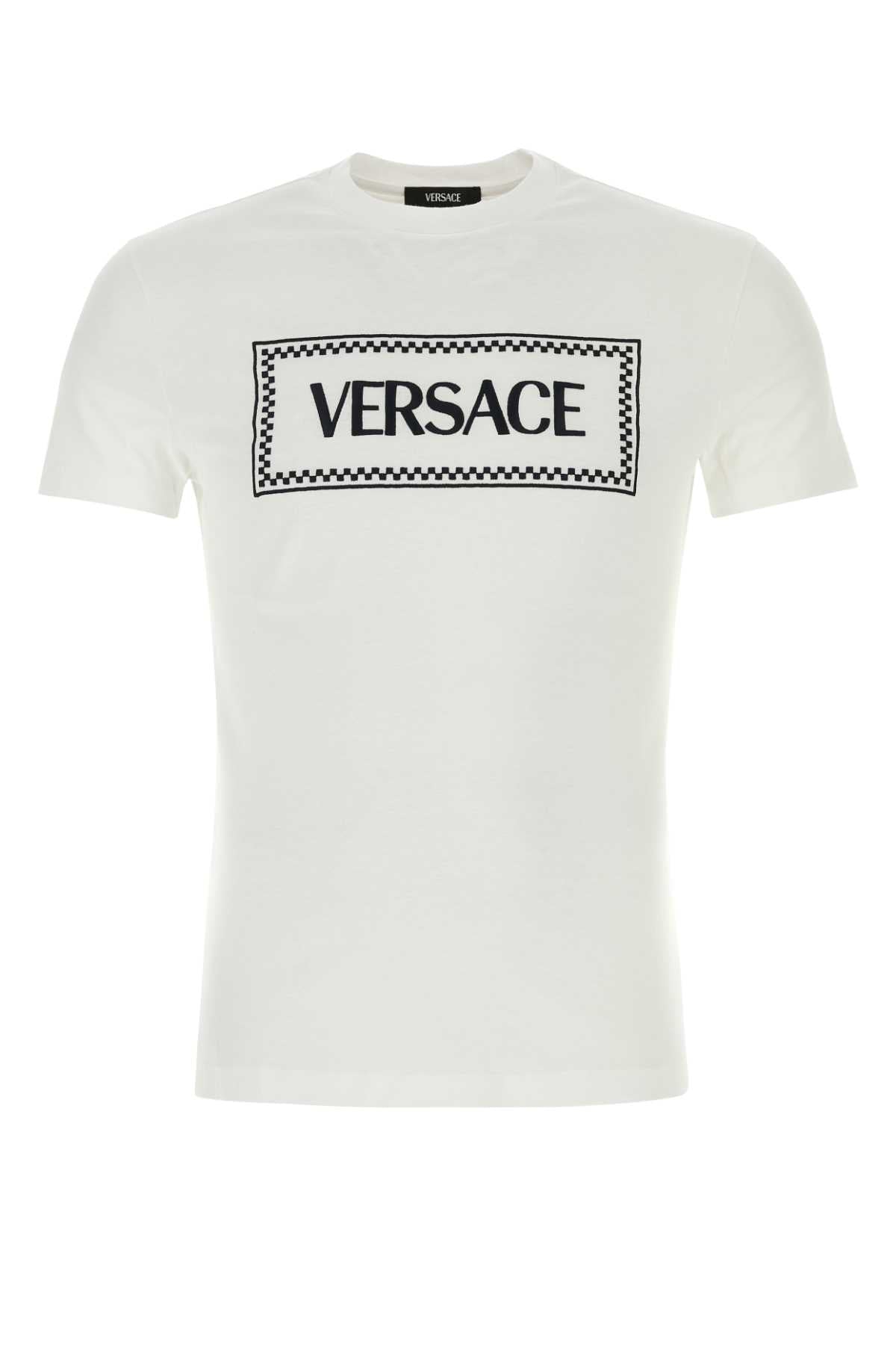Versace Men White Cotton T-Shirt by Luosophy