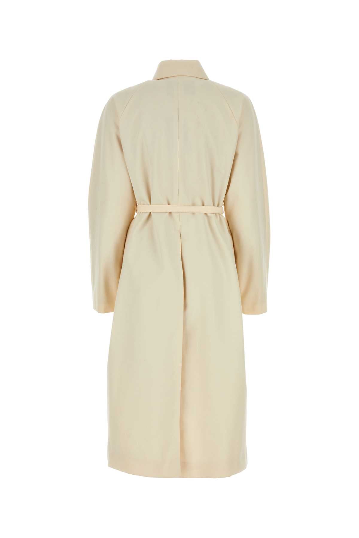 Fendi Women Ivory Polyester Blend Overcoat by Luosophy