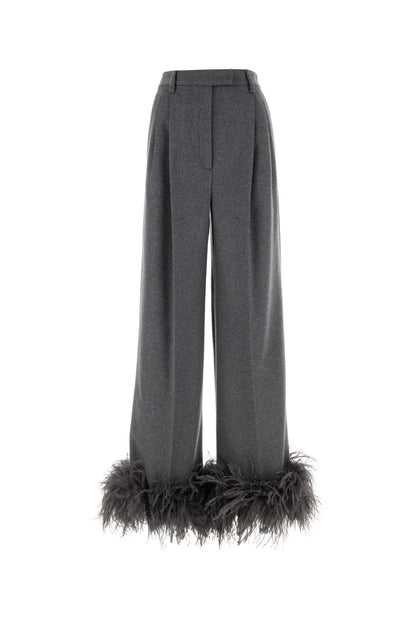 Prada Women Grey Cashmere Wide-Leg Pant by Luosophy
