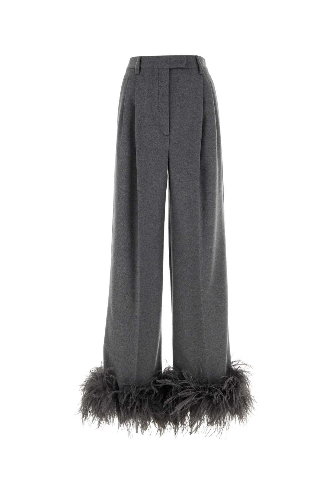 Prada Women Grey Cashmere Wide-Leg Pant