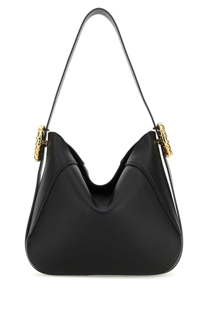 Lanvin Women Black Leather Melodie Shoulder Bag by Luosophy