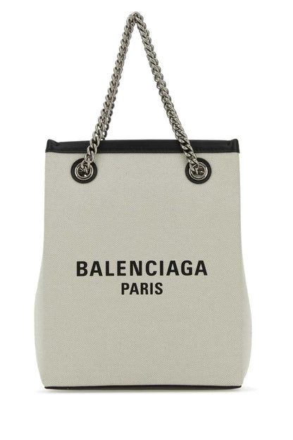 Balenciaga Women Sand Canvas Duty Free Handbag by Luosophy