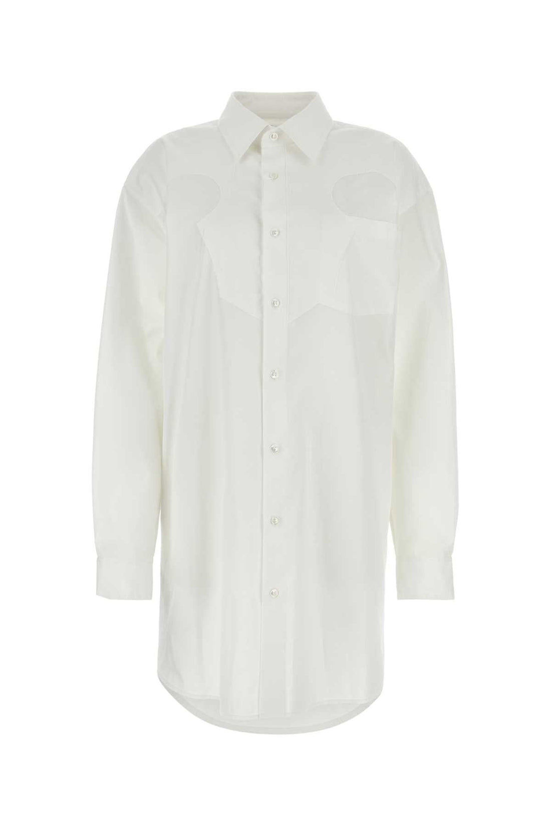 Maison Margiela Women White Poplin Shirt Mini Dress by Luosophy
