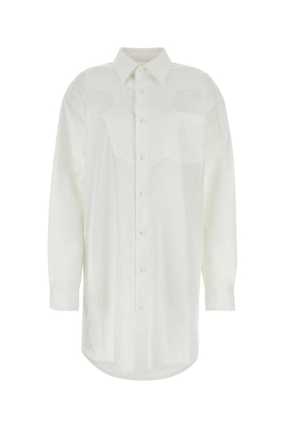 Maison Margiela Women White Poplin Shirt Mini Dress by Luosophy