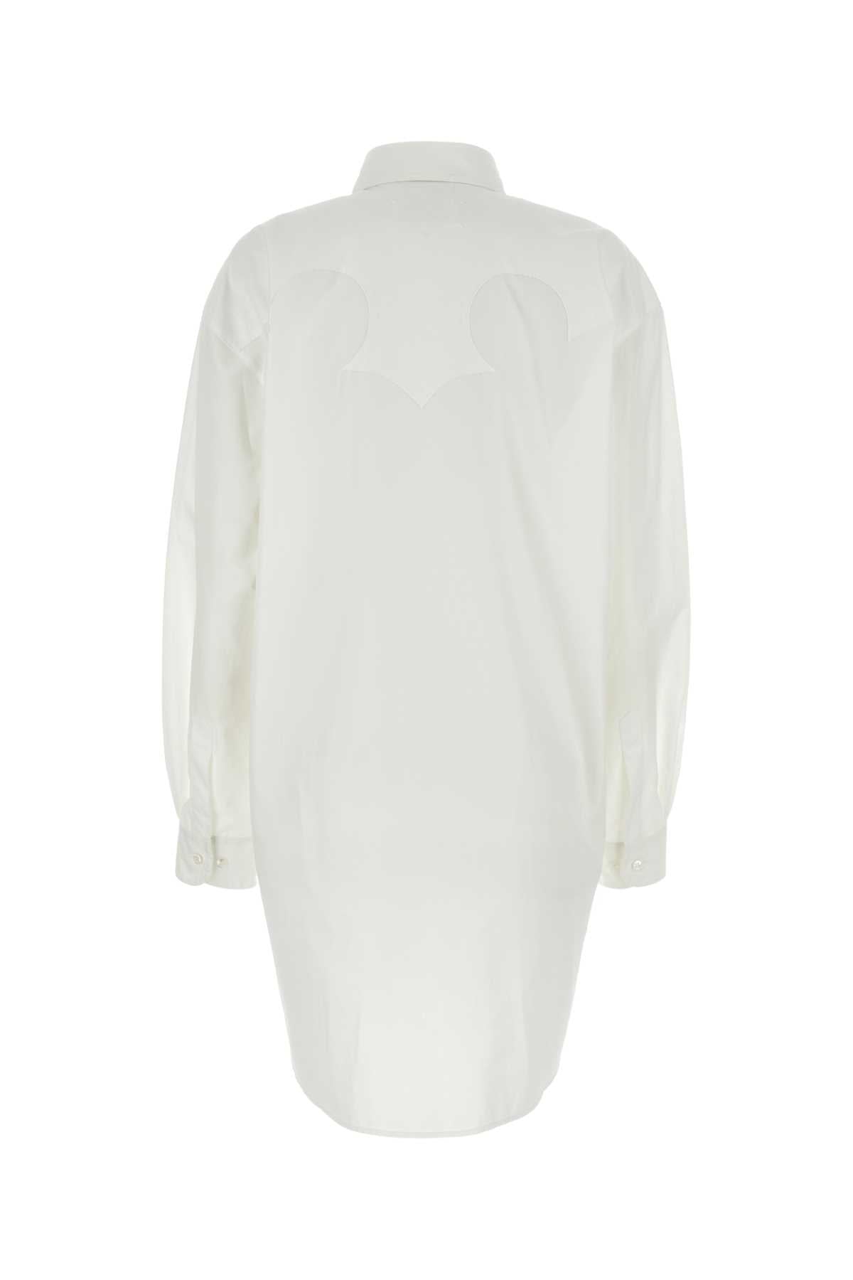 Maison Margiela Women White Poplin Shirt Mini Dress by Luosophy