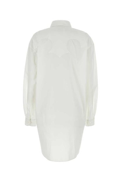 Maison Margiela Women White Poplin Shirt Mini Dress by Luosophy