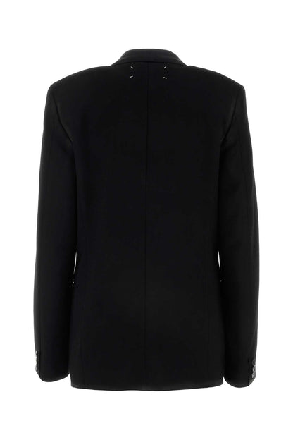 Maison Margiela Women Black Gabardine Blazer by Luosophy