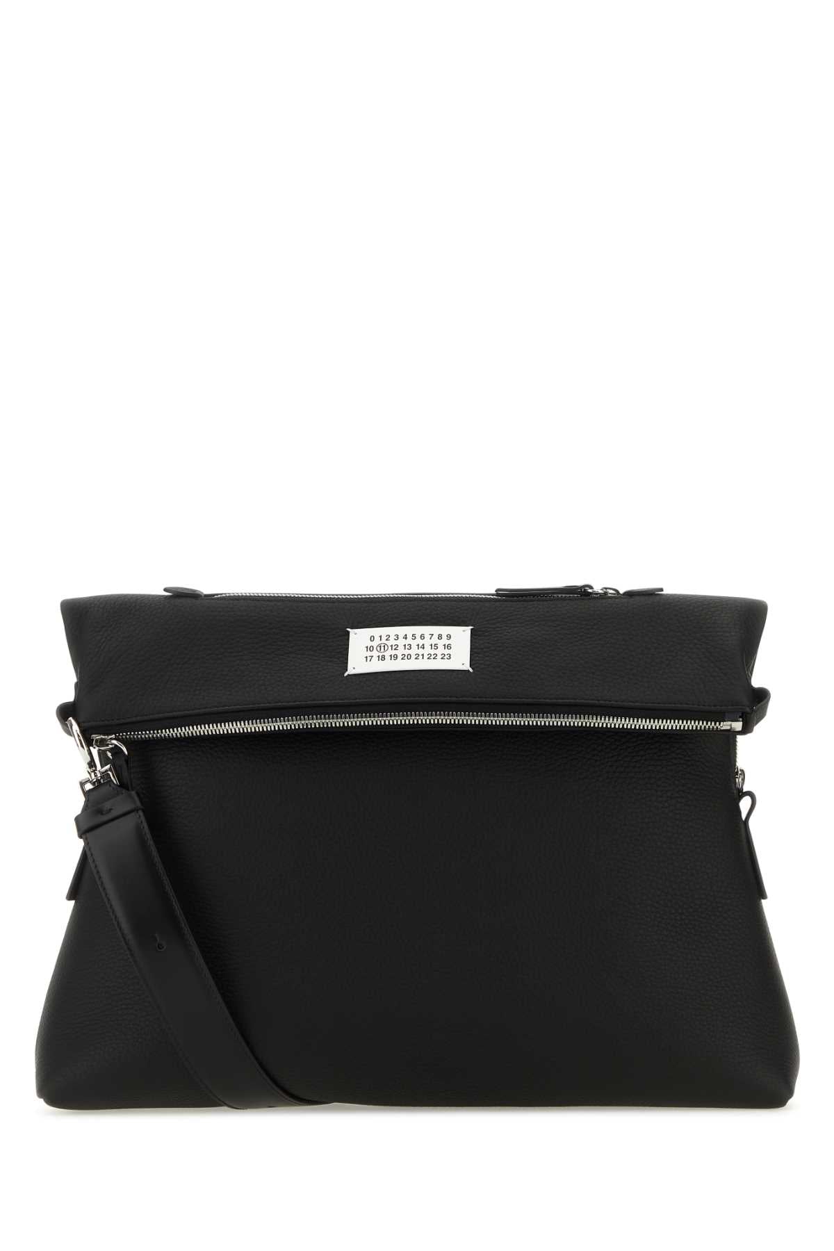 Maison Margiela Men Black Leather Crossbody Bag by Luosophy