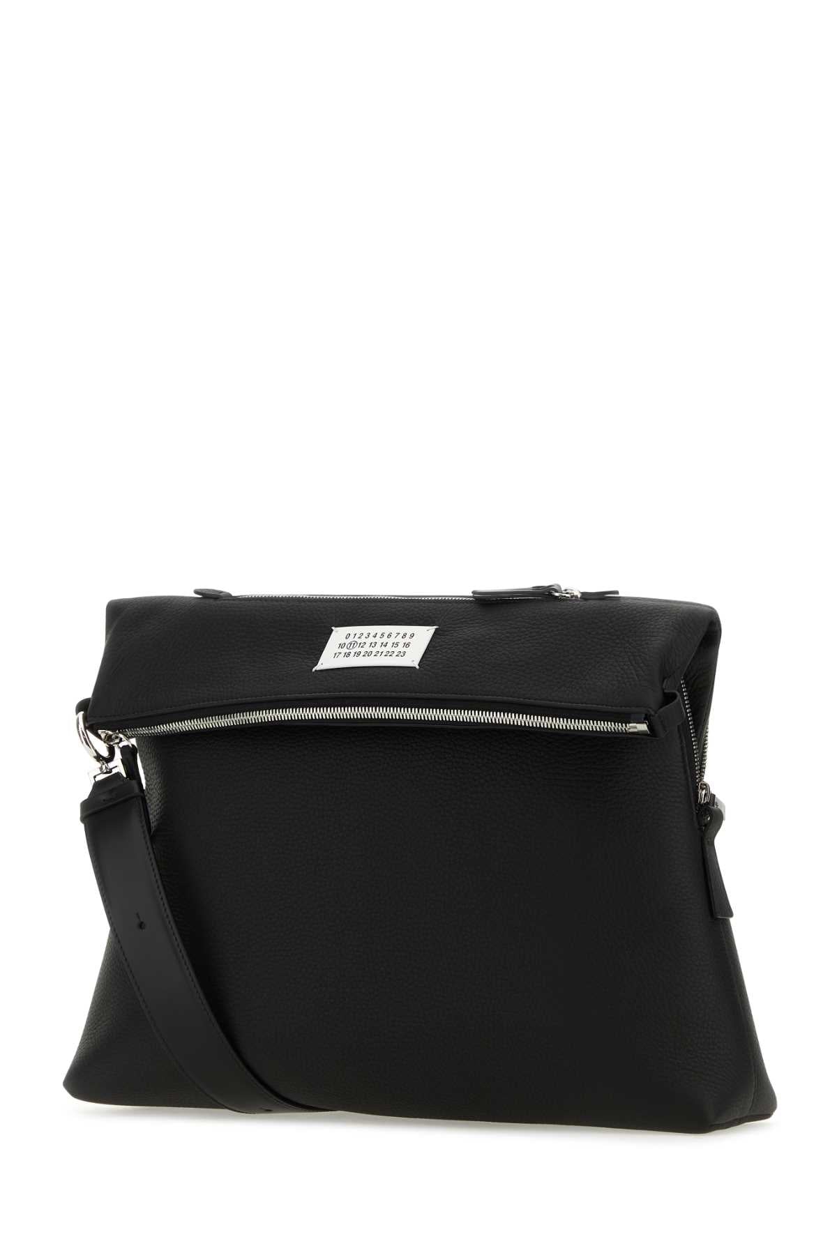Maison Margiela Men Black Leather Crossbody Bag by Luosophy