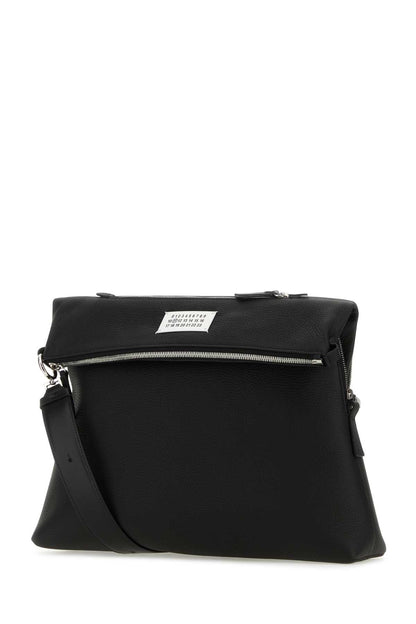 Maison Margiela Men Black Leather Crossbody Bag by Luosophy