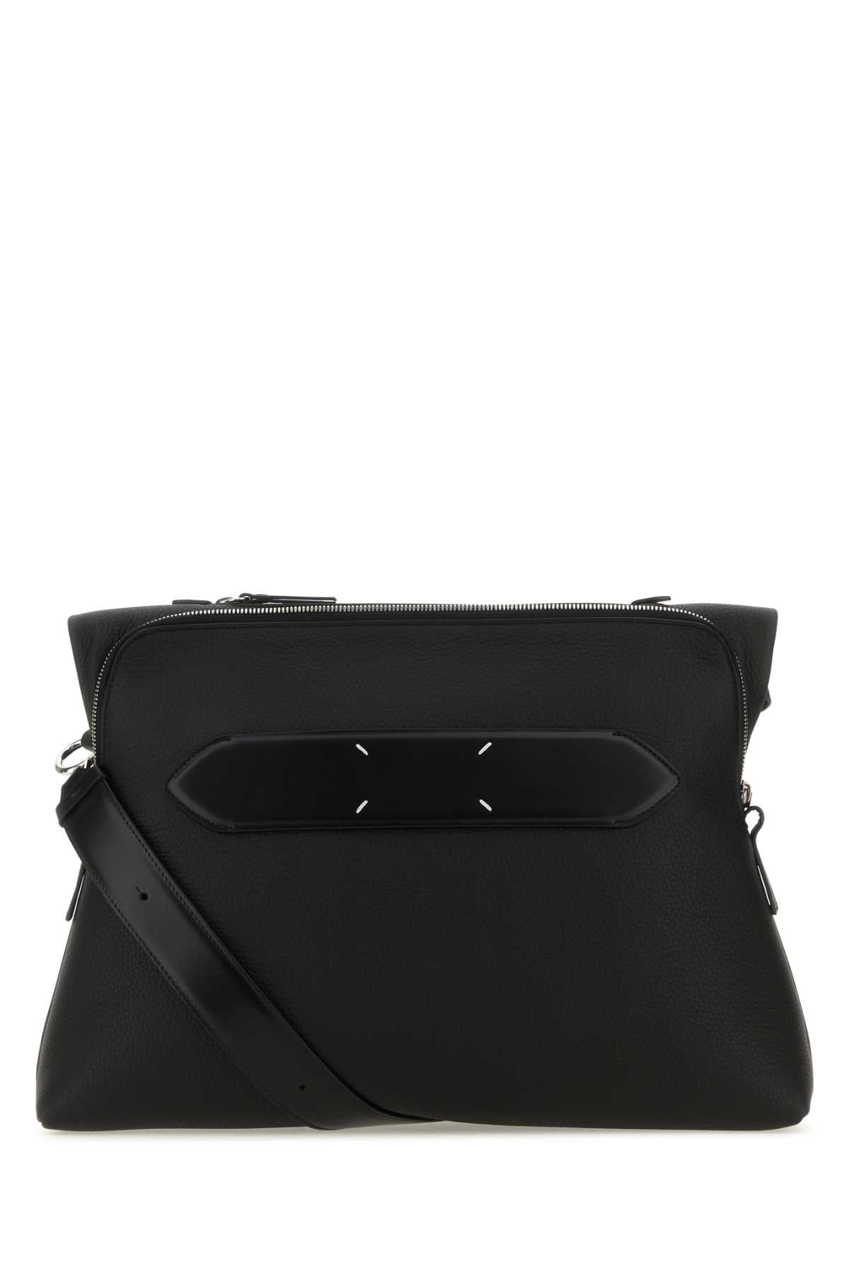 Maison Margiela Men Black Leather Crossbody Bag by Luosophy