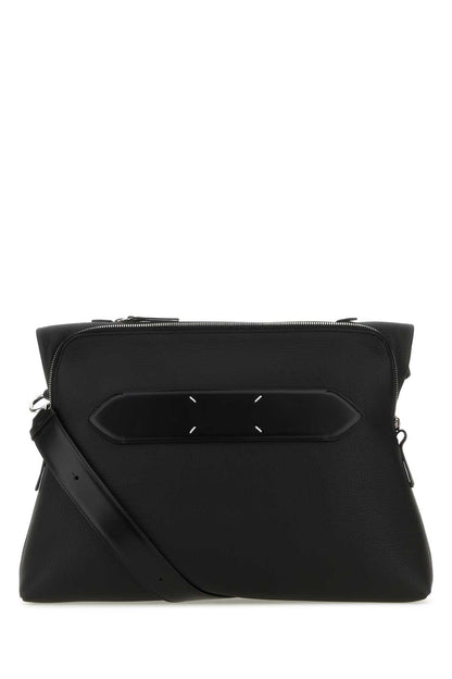 Maison Margiela Men Black Leather Crossbody Bag by Luosophy