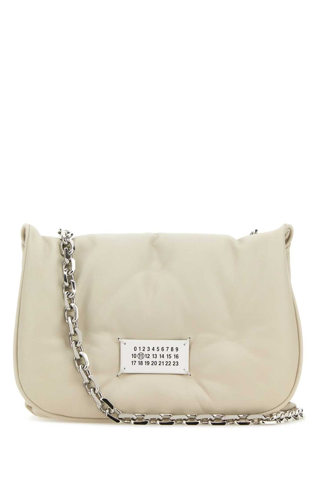 Maison Margiela Women Chalk Nappa Leather Small Glam Slam Flap Crossbody Bag by Luosophy