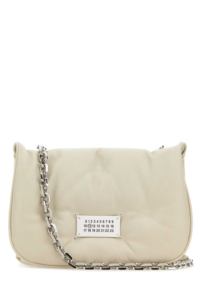 Maison Margiela Women Chalk Nappa Leather Small Glam Slam Flap Crossbody Bag by Luosophy