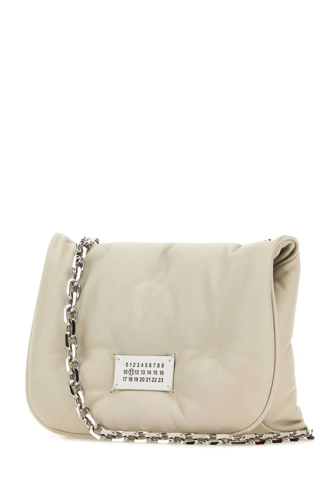 Maison Margiela Women Chalk Nappa Leather Small Glam Slam Flap Crossbody Bag by Luosophy