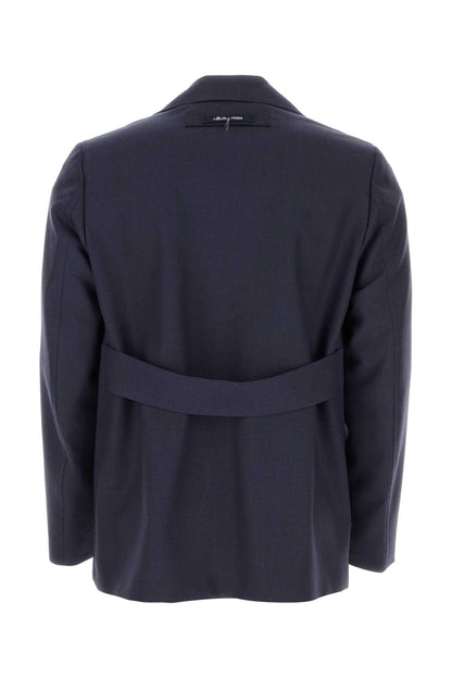 Fendi Men Blue Wool Blazer by Luosophy