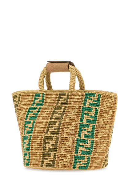 Fendi Men Embroidered Raffia Ff Shopper Shopping Bag by Luosophy