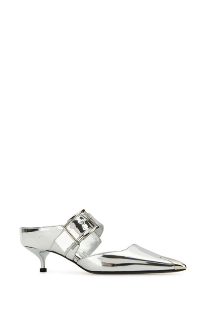Alexander Mcqueen Women Silver Leather Punk Pumps by Luosophy