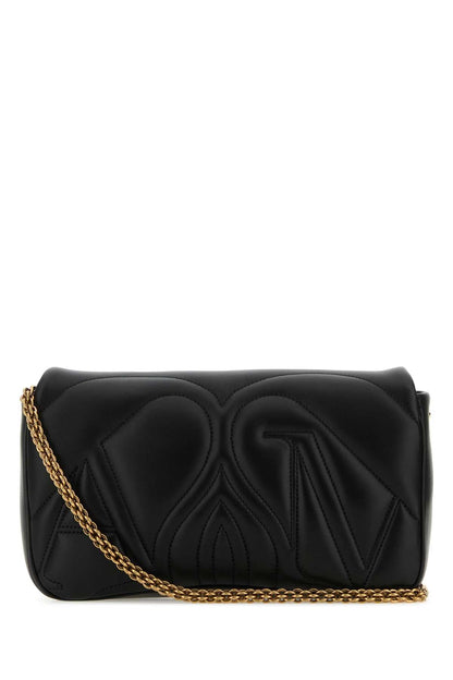Alexander Mcqueen Women Black Leather Small Seal Shoulder Bag by Luosophy