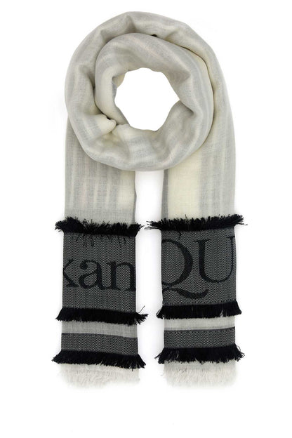Alexander Mcqueen Women Ivory Wool Blend Foulard by Luosophy
