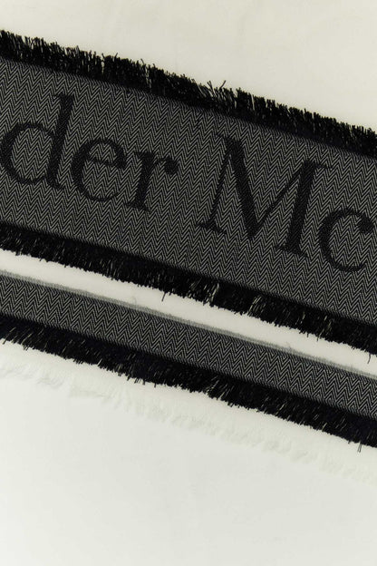 Alexander Mcqueen Women Ivory Wool Blend Foulard by Luosophy