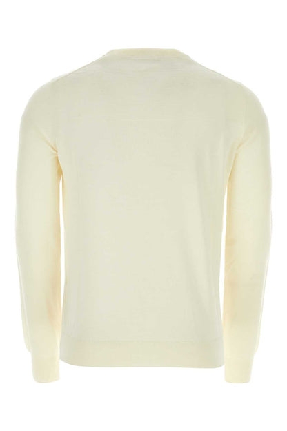 Jil Sander Men Ivory Wool Sweater by Luosophy