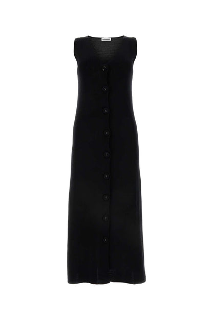 Jil Sander Women Black Stretch Cotton Blend Dress by Luosophy