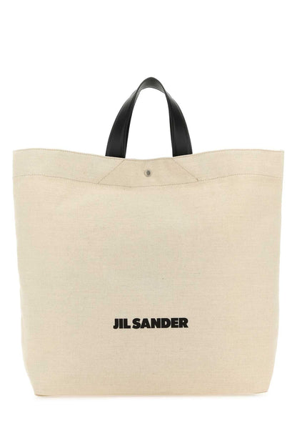 Jil Sander Women Sand Canvas Flat Shopping Bag by Luosophy