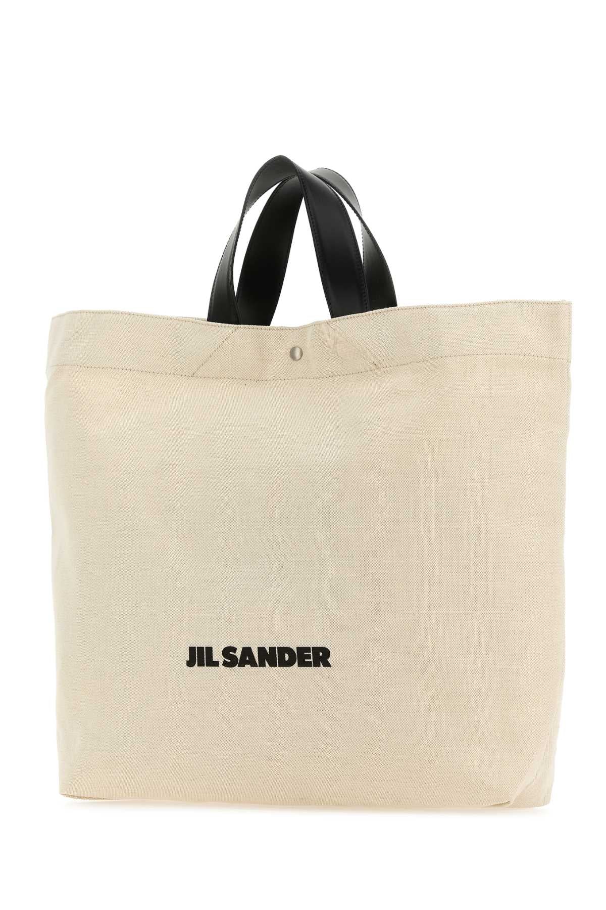 Jil Sander Women Sand Canvas Flat Shopping Bag by Luosophy